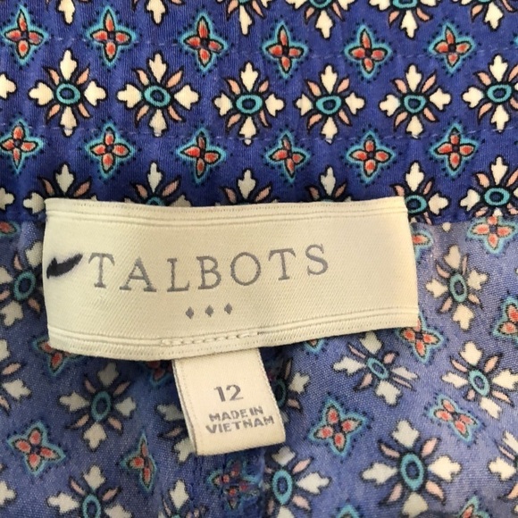 Talbots Diamond Floral Print Stretch Waist Pants with Pockets Size 12 - Picture 6 of 7